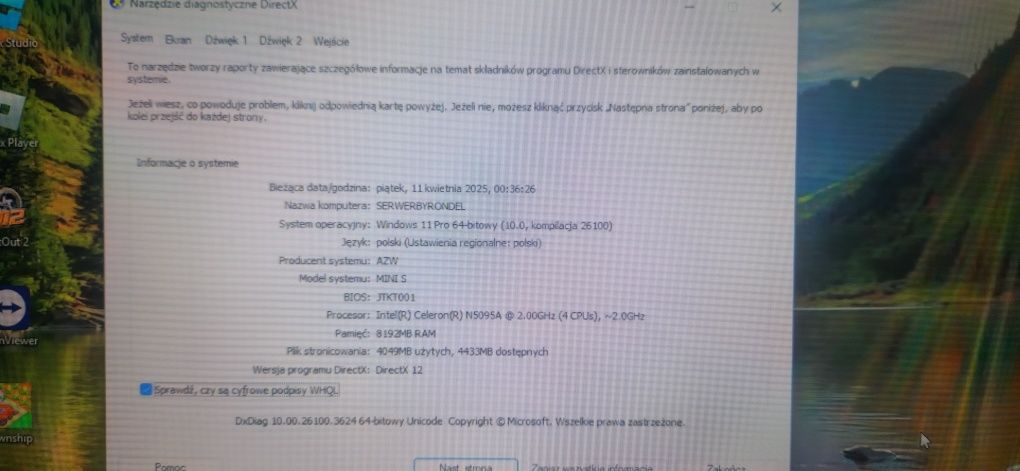 Komputer Mini PC Beelink MINI S Intel Celeron N5095 8G