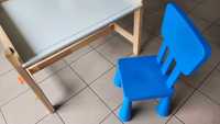 IKEA FLISAT Biurko dla dziecka, regulowane + krzesło MAMUT