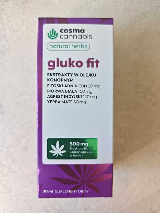 Olejek konopny CBD natural herbs gluko fit 30ml