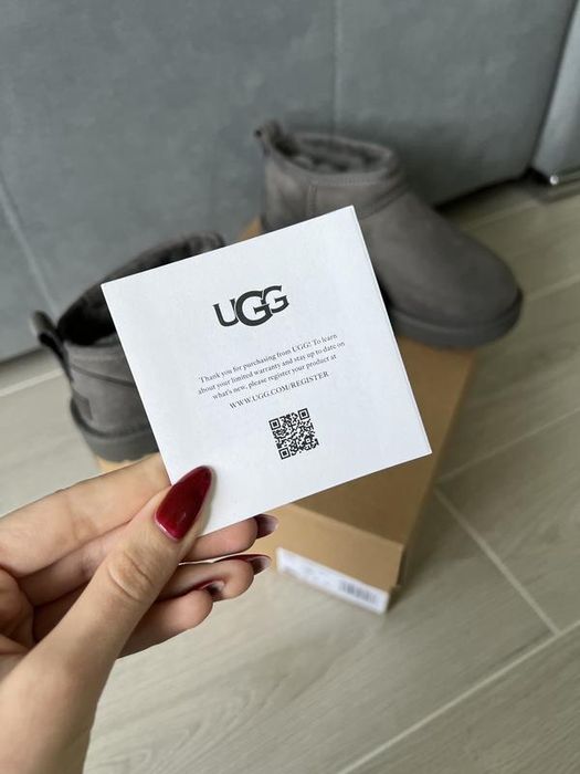 UGG classic ultra mini угги ультра короткие серые