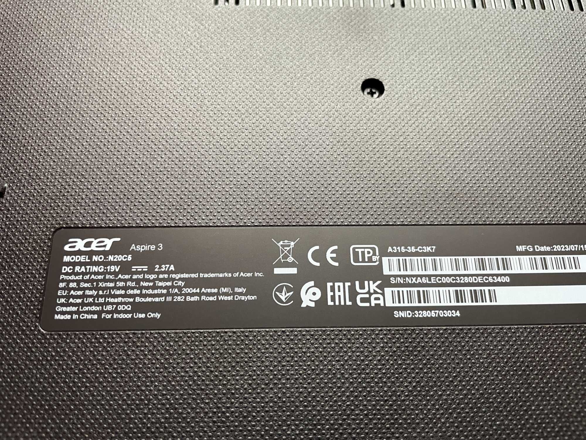 Ноутбук Acer Aspire 3 A315-35 Silver новый ноутбук компьютер