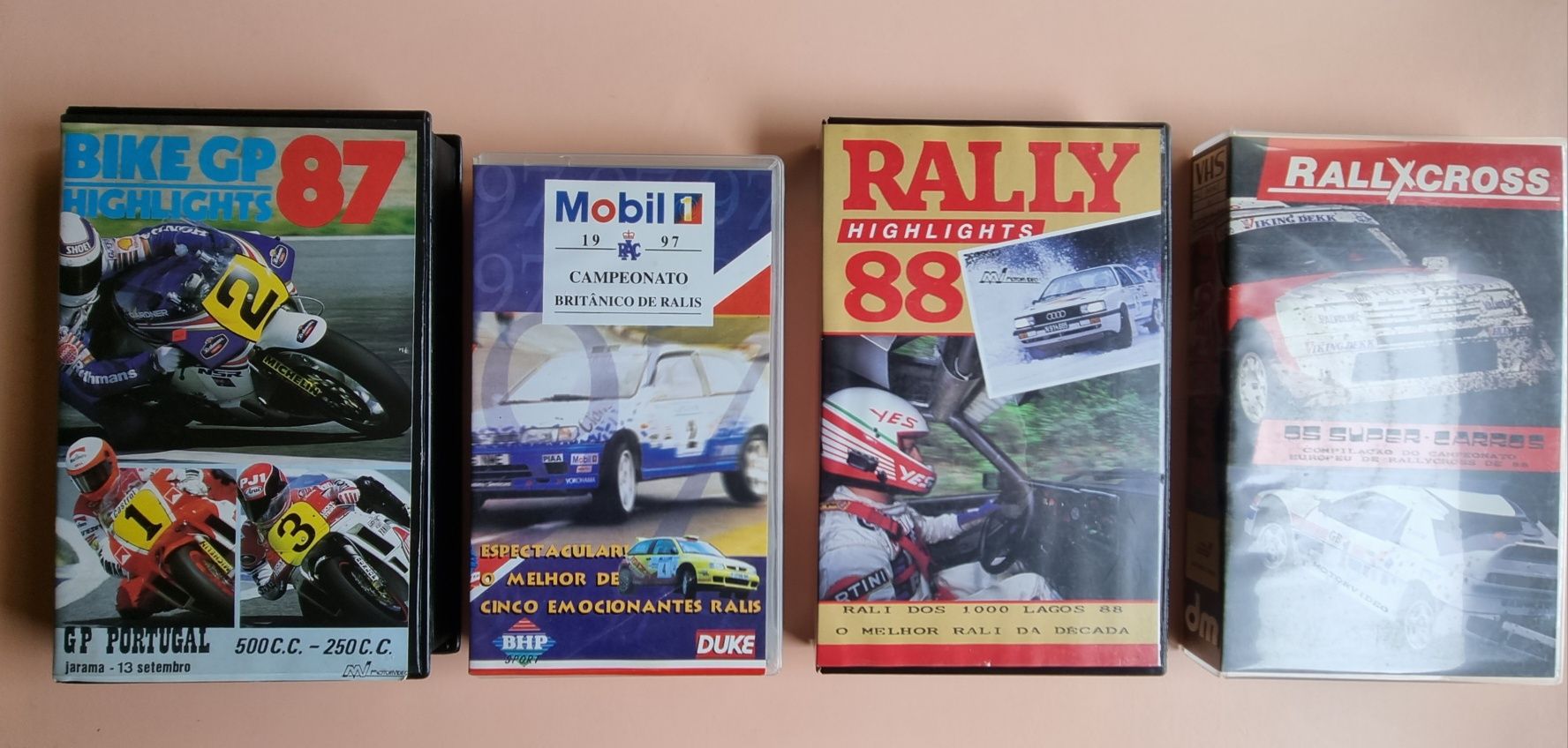 4 cassetes VHS: Ralis e MotoGP