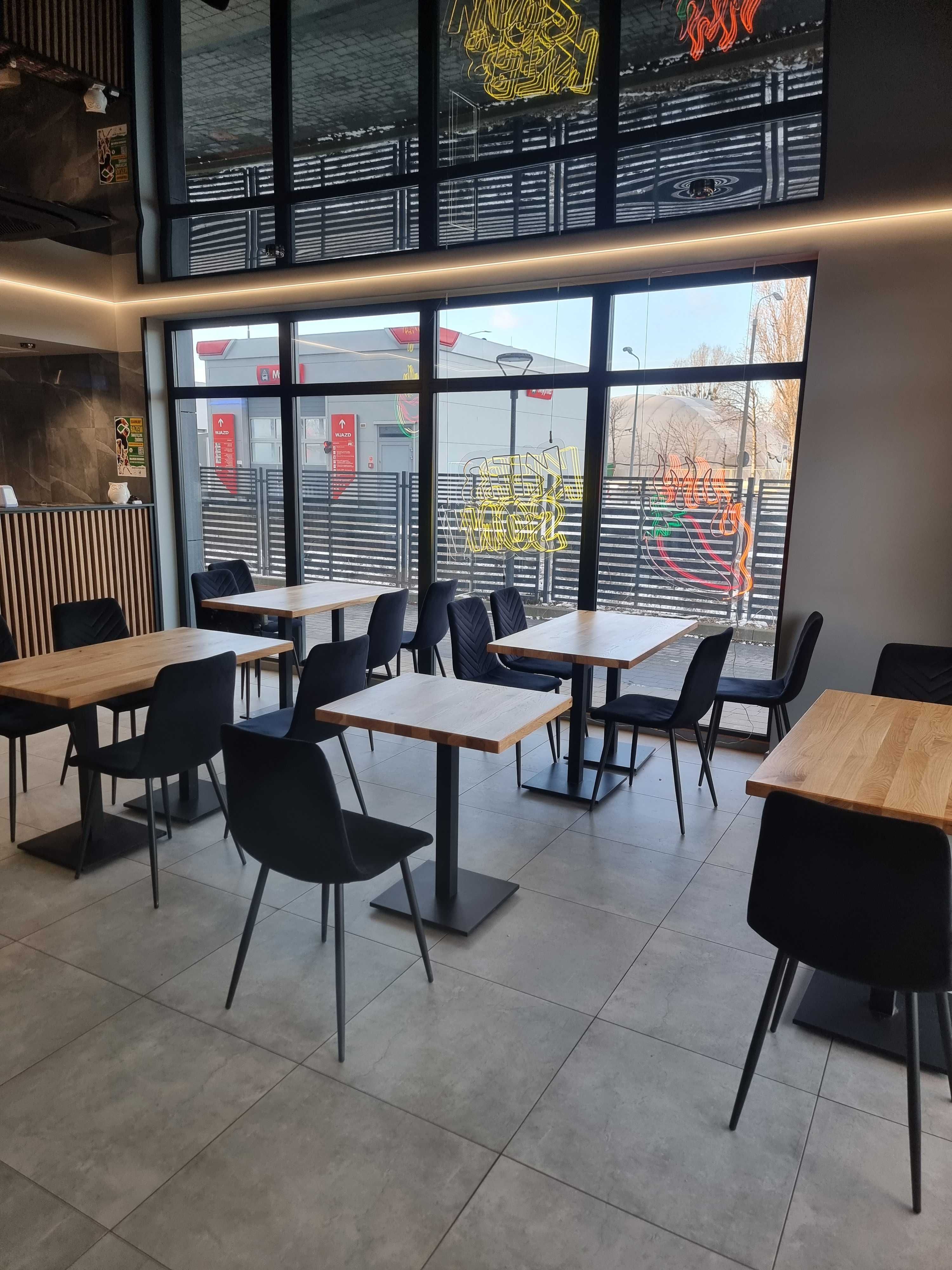 Stolik restauracyjny barowy kawiarniany drewno dąb buk loft