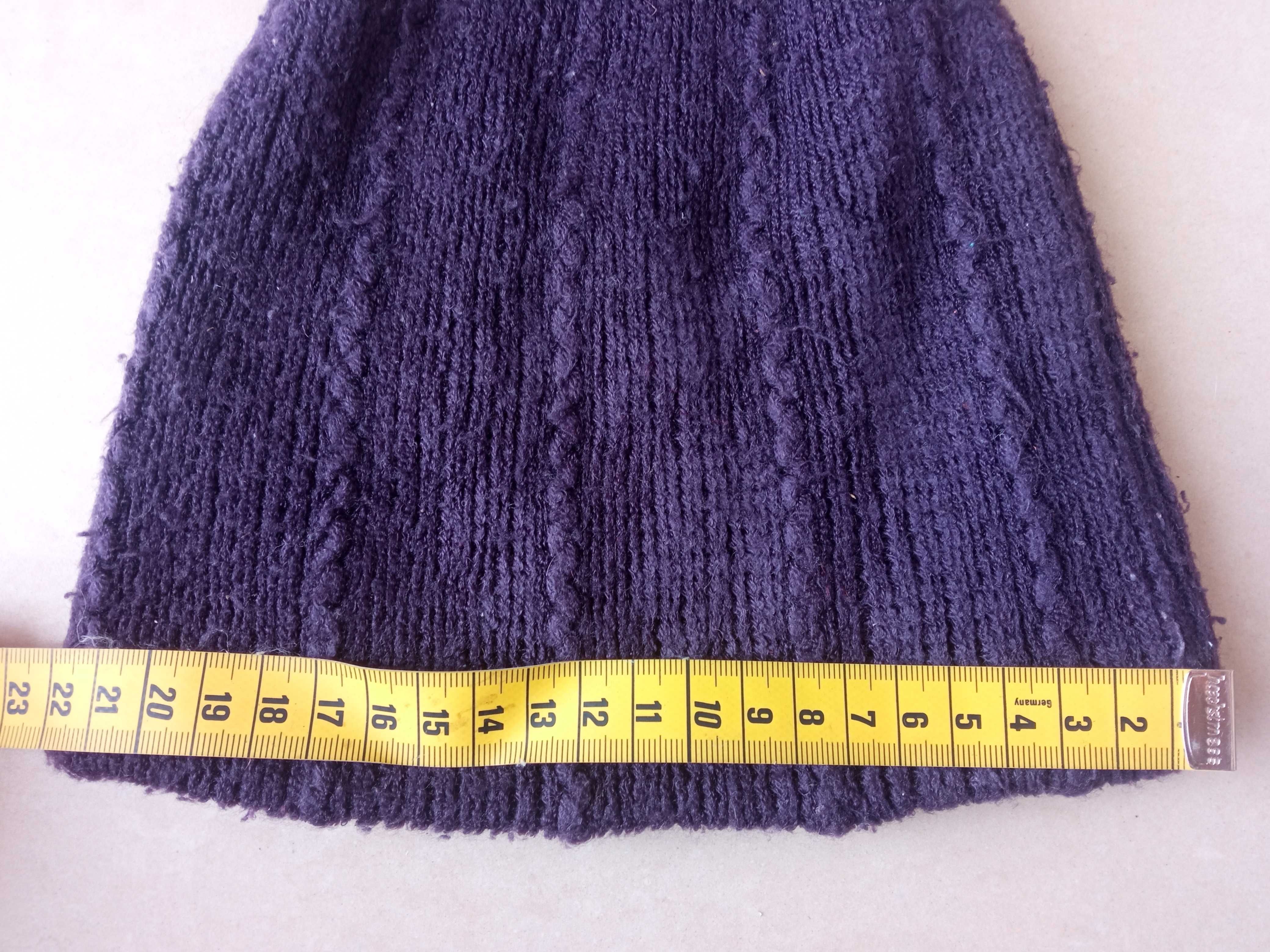 Damska czapka fioletowa na zimę zimowa