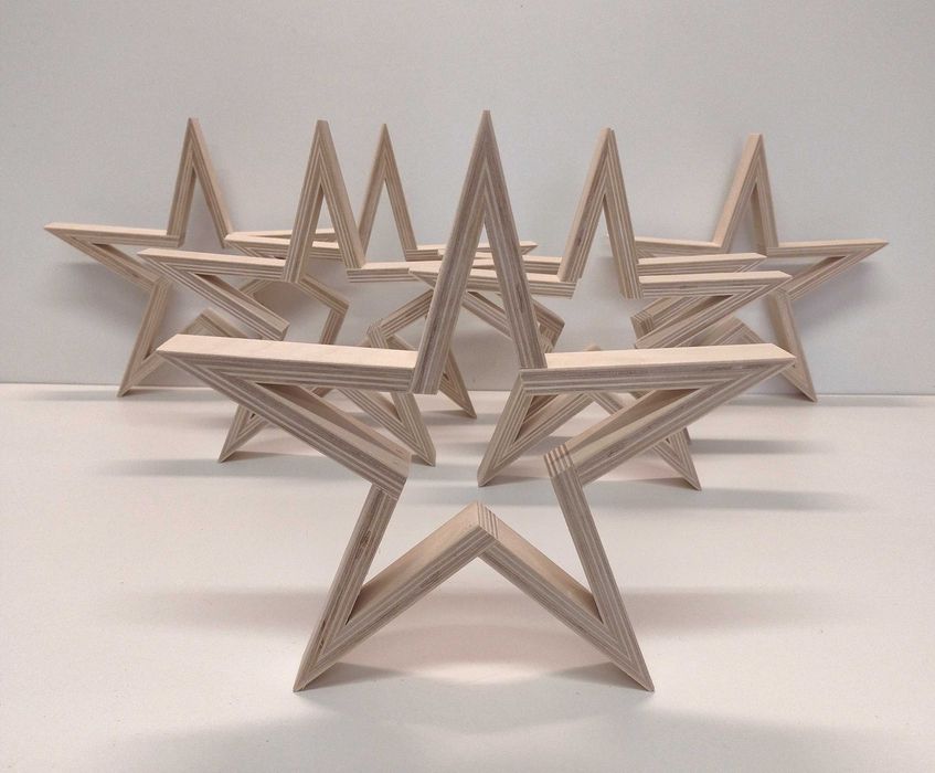 Drewniana Gwiazda Boże Narodzenie Dekor Baza Do Ozdabiania Wys.21,5cm