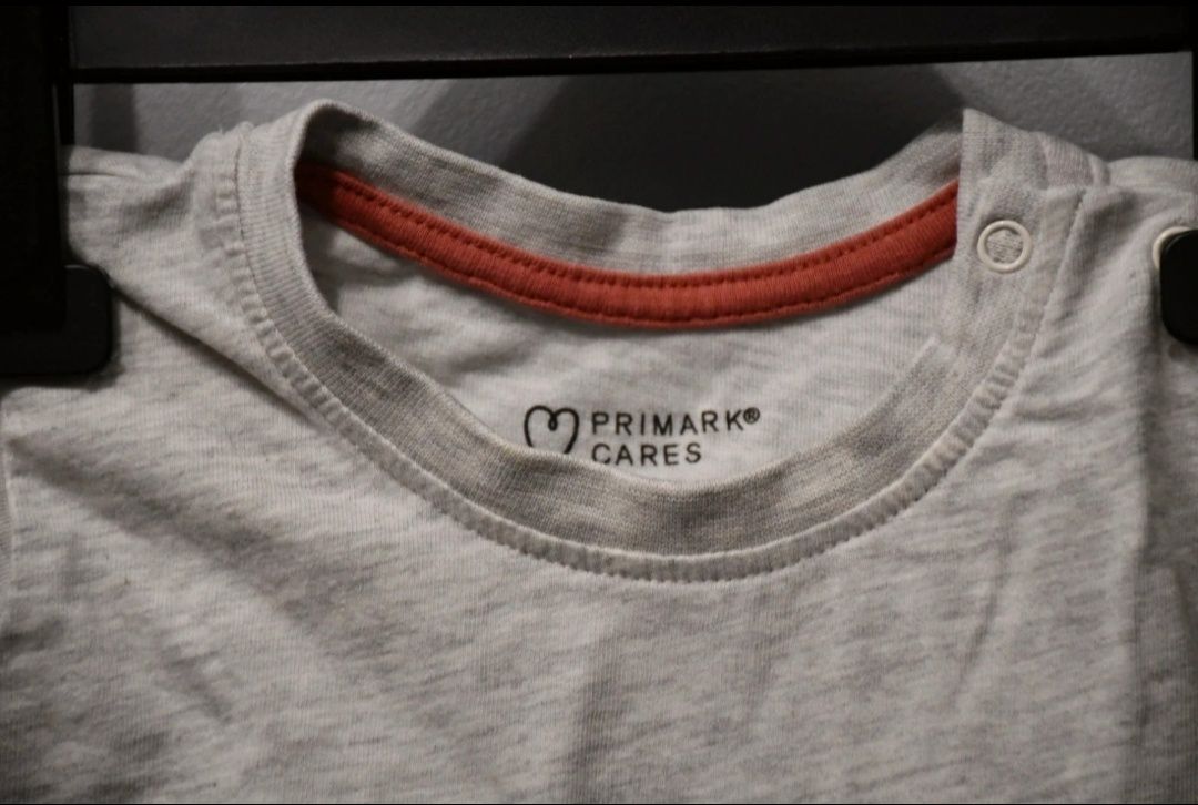 Szara dziecięca bluzeczka ze słonikiem Primark rozmiar 6/9m 74 cm