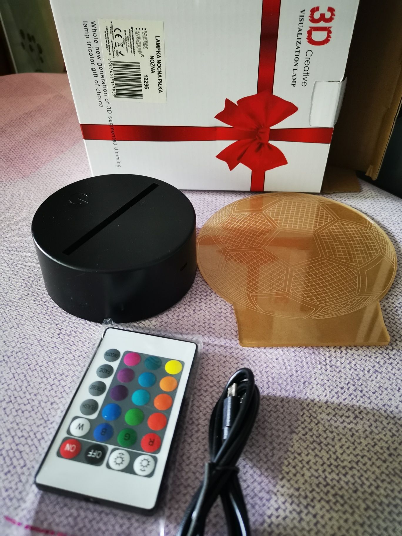 Lampka led 3D, piłka nożna NOWA