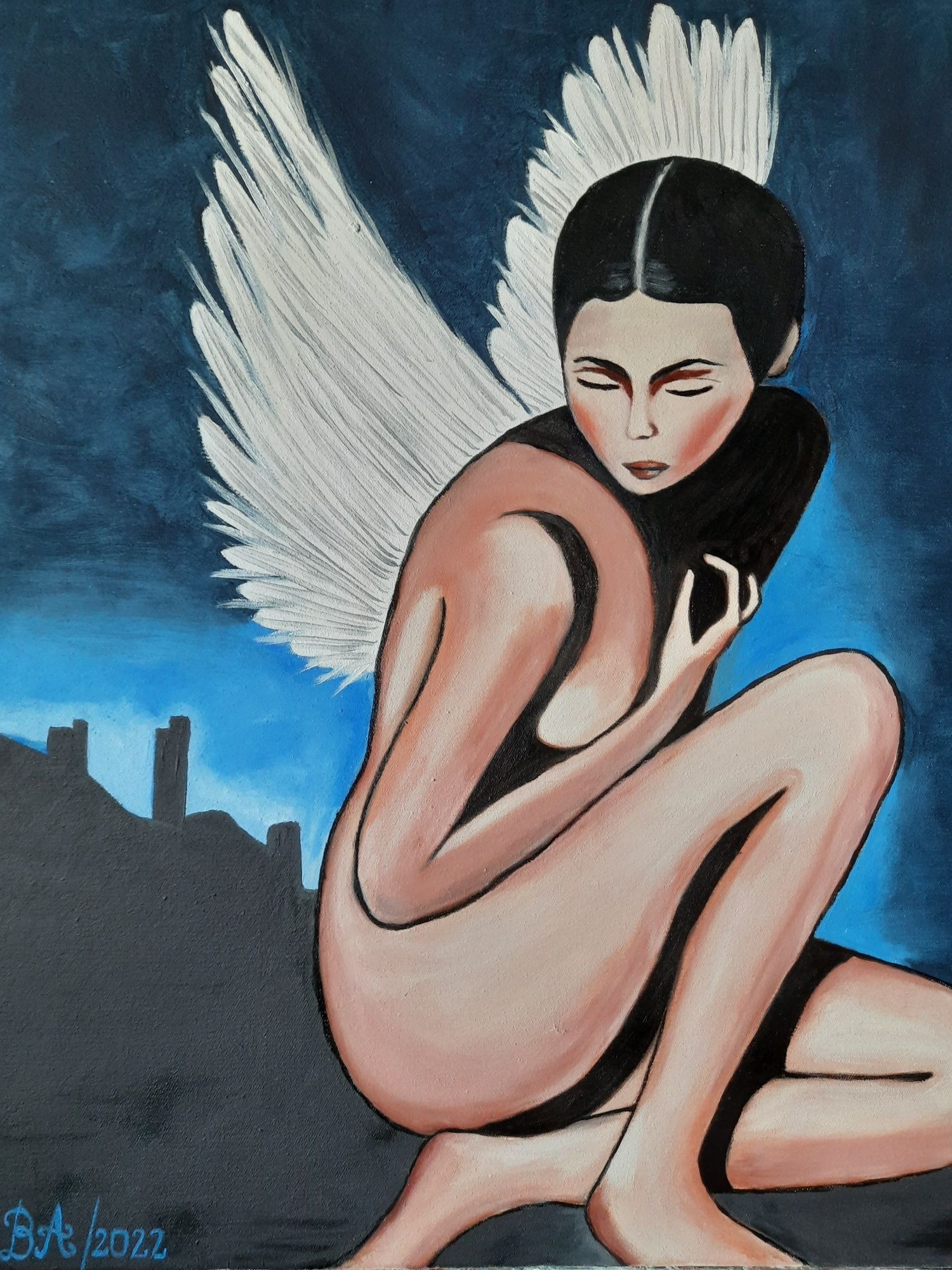 Obraz olejny ,, Anioł "40×50 cm.