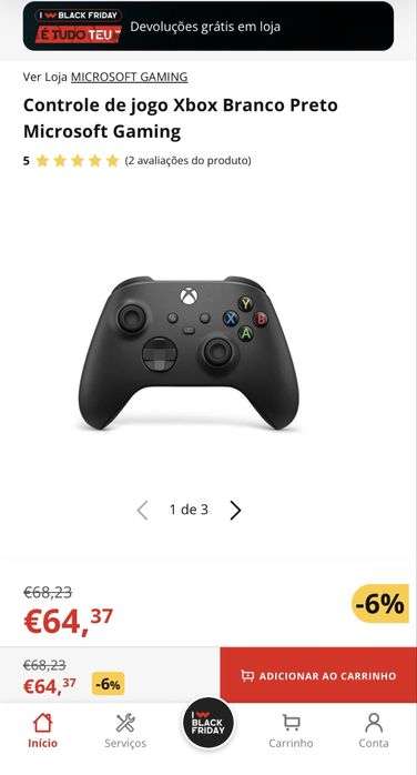 Gamepad Microsoft Xbox Wireless Carbon Black + Cabo USB-C como novo