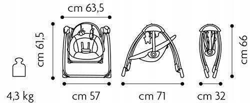 Brevi Brilly Leżaczek huśtawka niemowlęca OPIS!