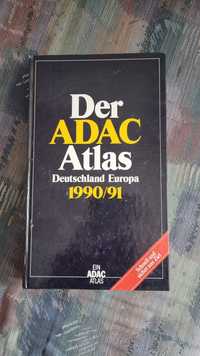 ADAC 1991/1992 stary auto atlas samochodowy trasy Niemiec i Europy
