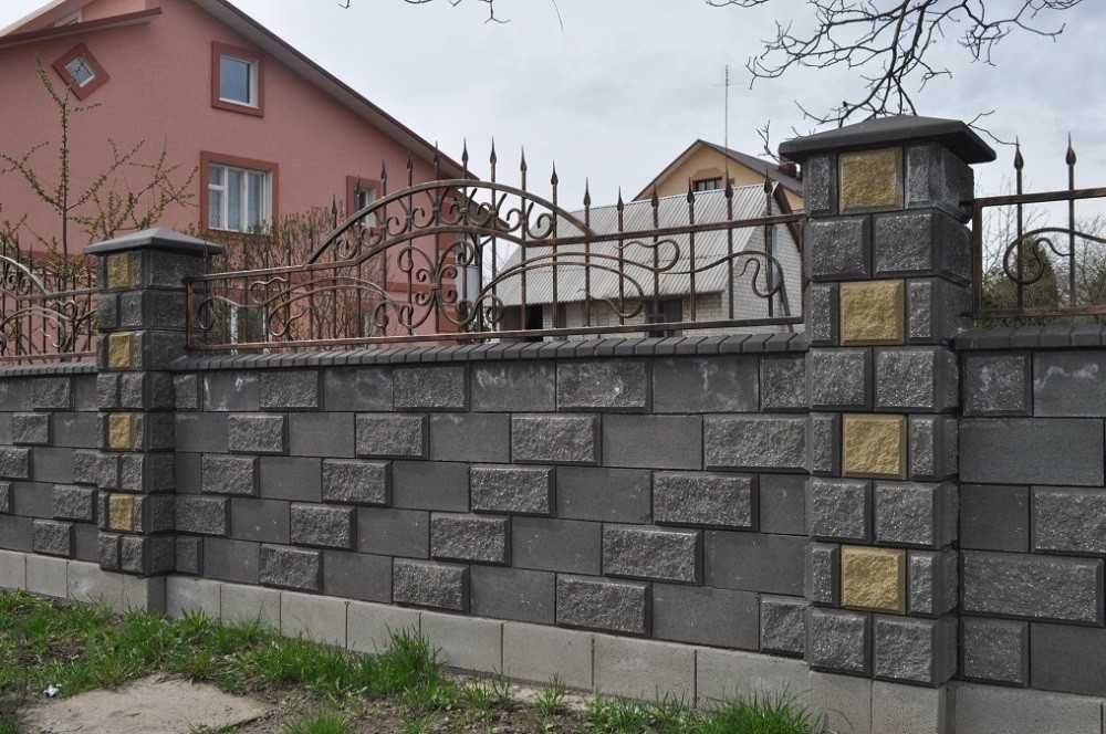 Блок колотий Рваний камінь Забор декоративний