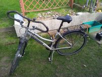 Rower damka, alu, 28, tarcza, zawias