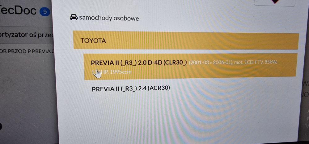 Amortyzator prawy toyota Previa 2 II r3 nowy oryginał