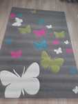 Dywan dzieciecy Butterfly Motyle 160x230 Szary-Kolorowy