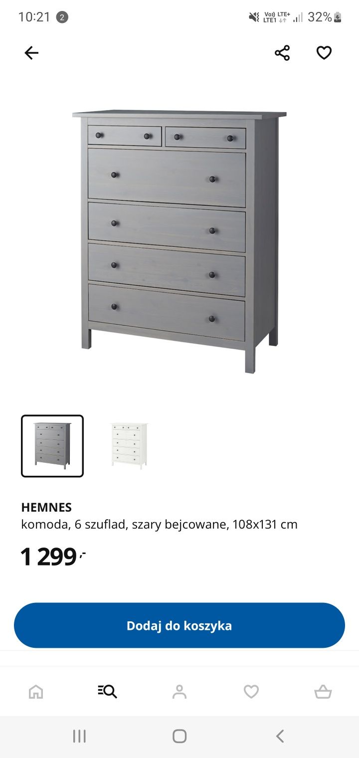 Komoda IKEA Hemnes 6 szuflad