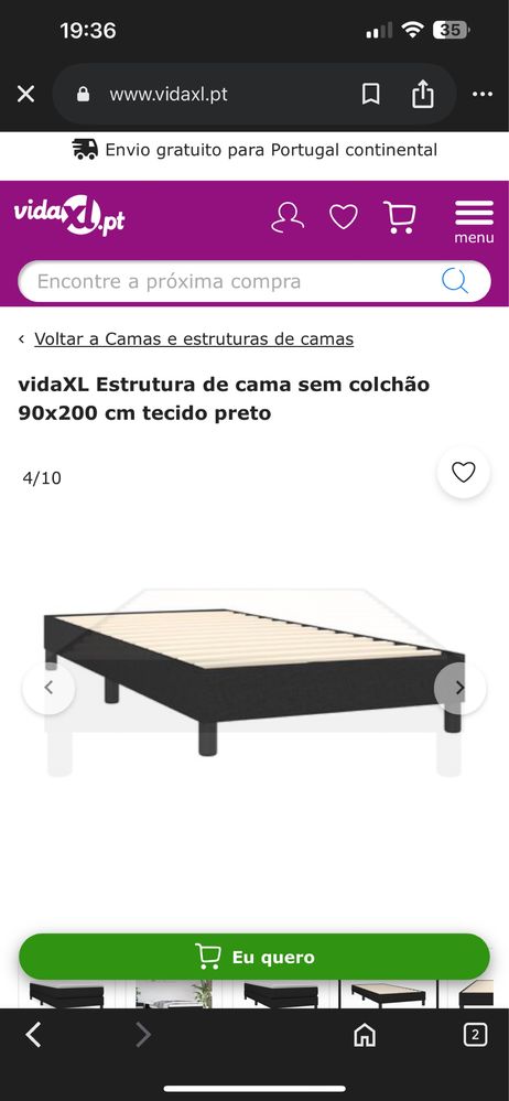 Sommier preto como novo