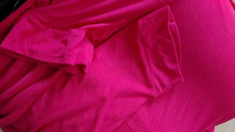 Rozciągliwa bluzka South, nietoperz, oversize, różowa, 40/L