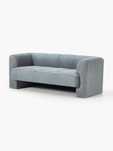 Sofa Westwing Bobi (2-osobowa) Niebieska tkanina, brudny różowy