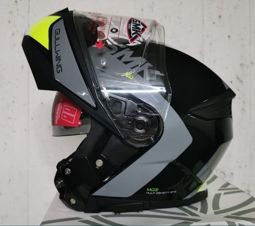 Capacete Modular SMK Kresto Cinza/ Preto/ Fluor ( NOVOS )