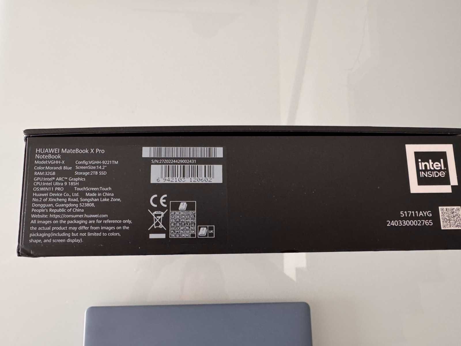 Huawei MateBook x Pro 2024 Ultra 9 185H Laptop 32GB RAM, 2TB SSD