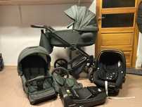 Wózek ADAMEX ZICO 2w1 / 3w1 / 4w1 z bazą Isofix Butelkowa Zieleń
