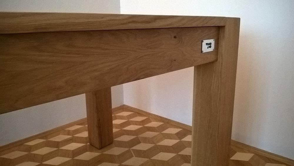 KLASA Stół Dębowy 90x190 Lity dąb nogi 12cm Kler WoodAnd