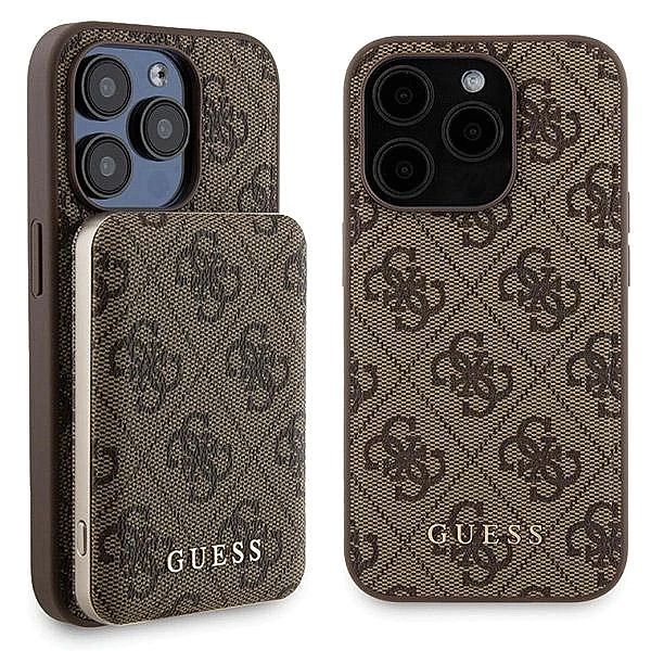 Zestaw etui Guess 4G Metal Logo na iPhone 15 Pro + powerbank 5000mAh M
