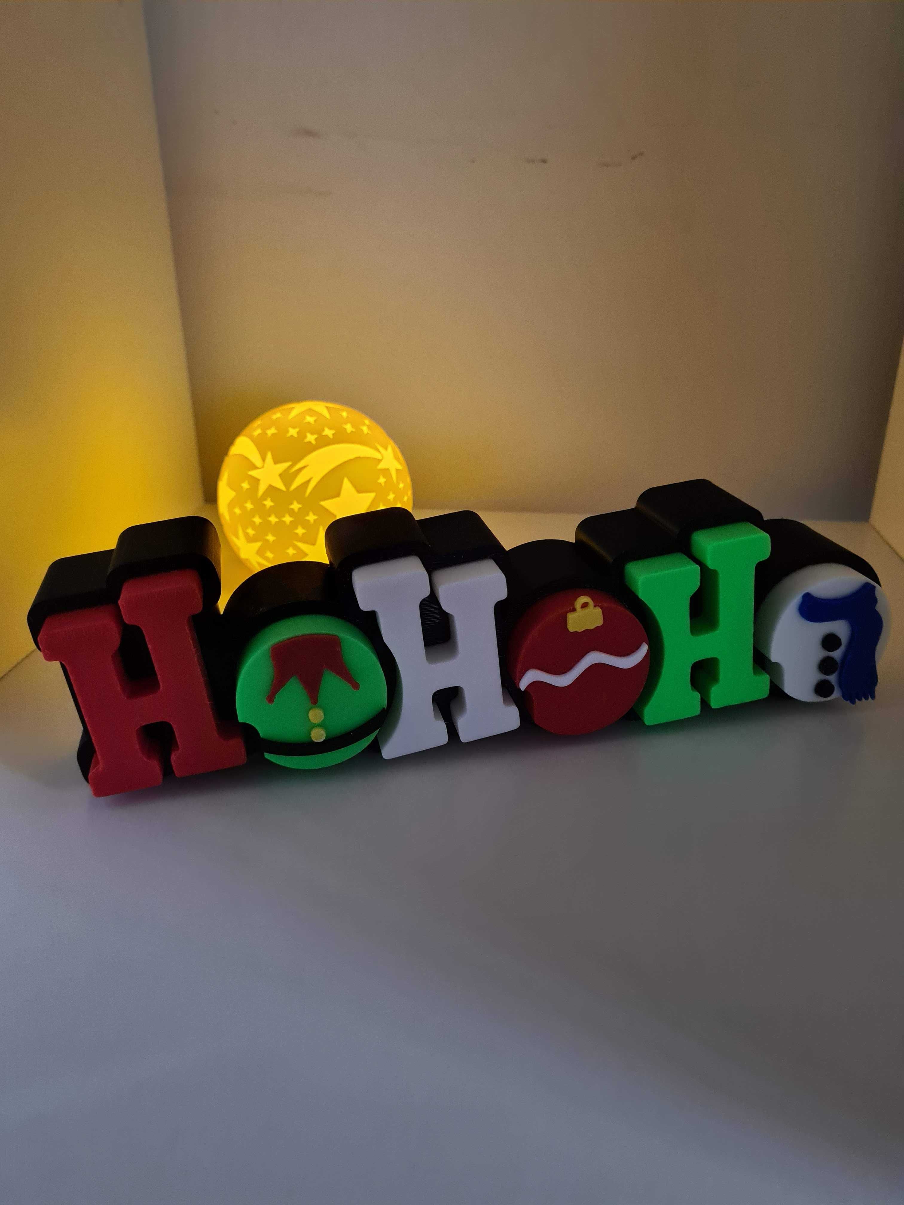 Placa Decorativa de Natal Ho Ho Ho