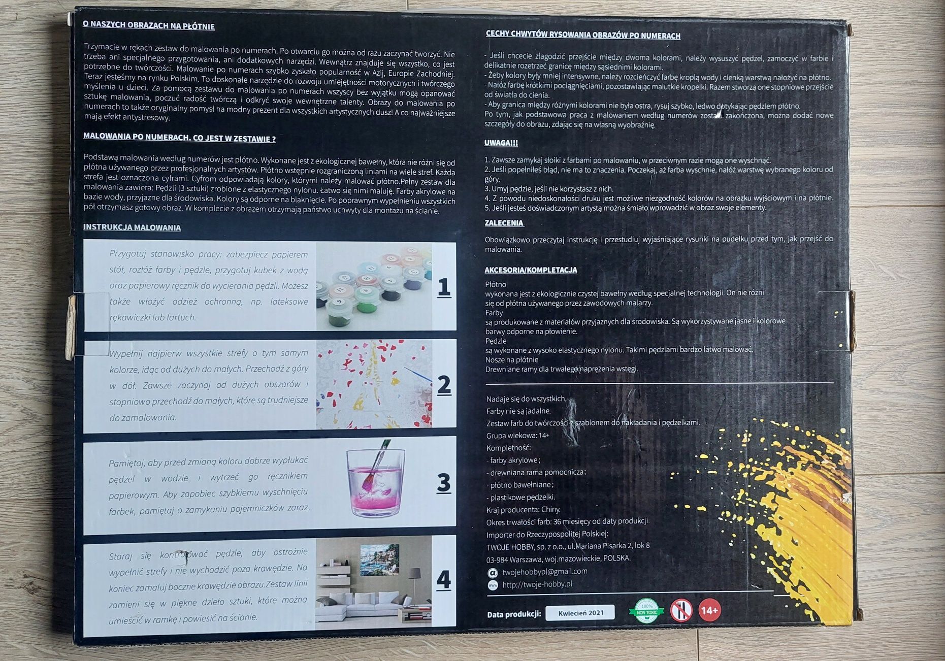 Malowanie po numerach 40x50 płótno ja ramie