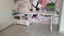 Biurko 130 cm z regulacją wysokości + szafka 100 - Meblik Fashion Pink