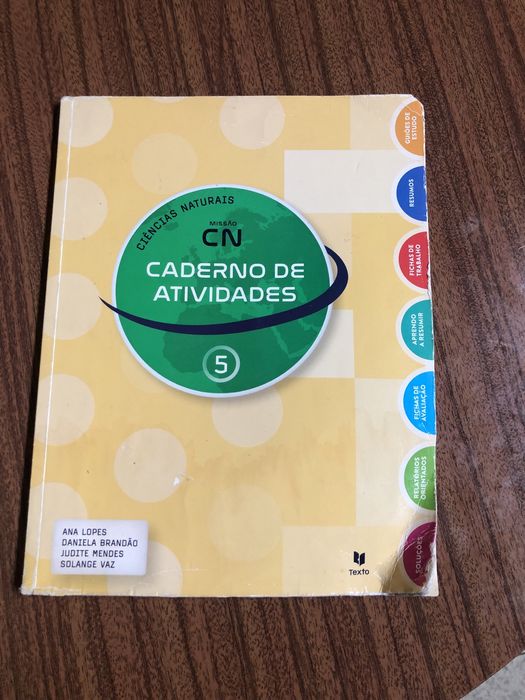 Caderno atividades/ livro fichas ciencias 5 ano