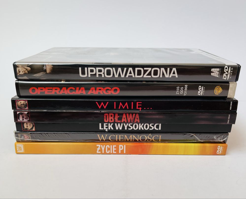 7x dvd Uprowadzona Życie Pi Obława Lęk wysokości W ciemności W imię Op