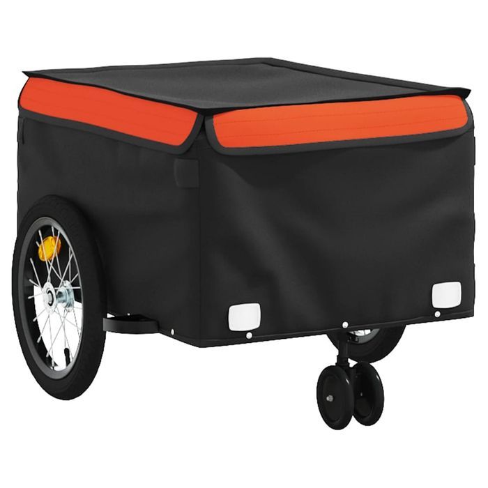 vidaXL Przyczepka rowerowa, czarno-pomarańczowa, 45 kg, żelazo