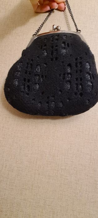 Сумка жіноча чорна, шерстяна,  не велика