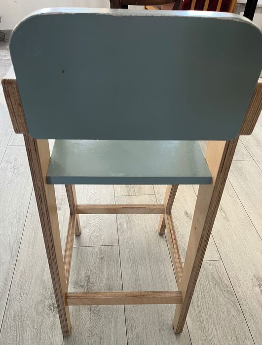 Krzesełko do karmienia dla dziecka drewniane sklejka wysokie do stołu