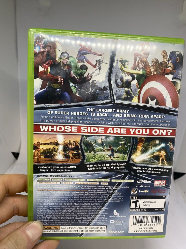 Gra Marvel Ultimate Alliance 2 Xbox 360 pudełkowa NTSC