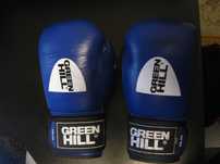 Боксерські рукавиці шкіряні Green Hill Knock Сині 10 oz