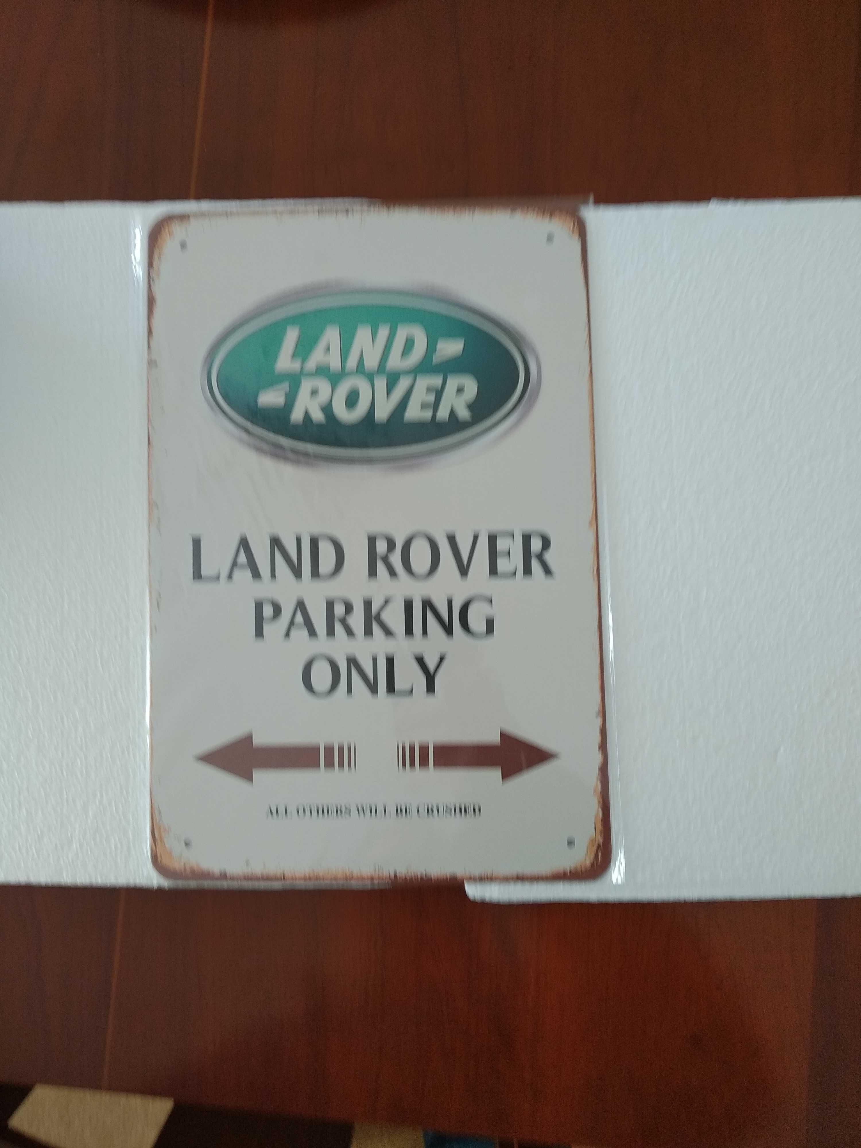 Placa metalica Land Rover Parking Retro