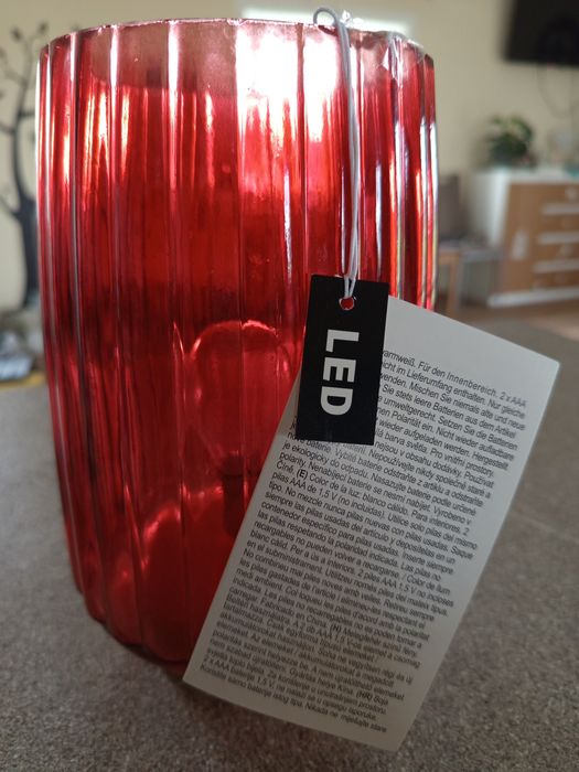 Szklany lampion led