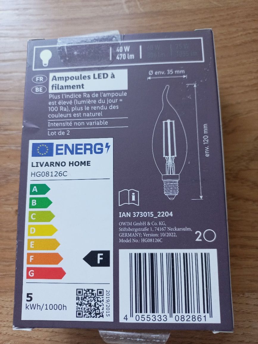 Żarówki LED 2 sztuki E 14  4,7 W 40 W