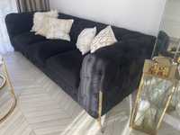 Sofa pikowana czarna