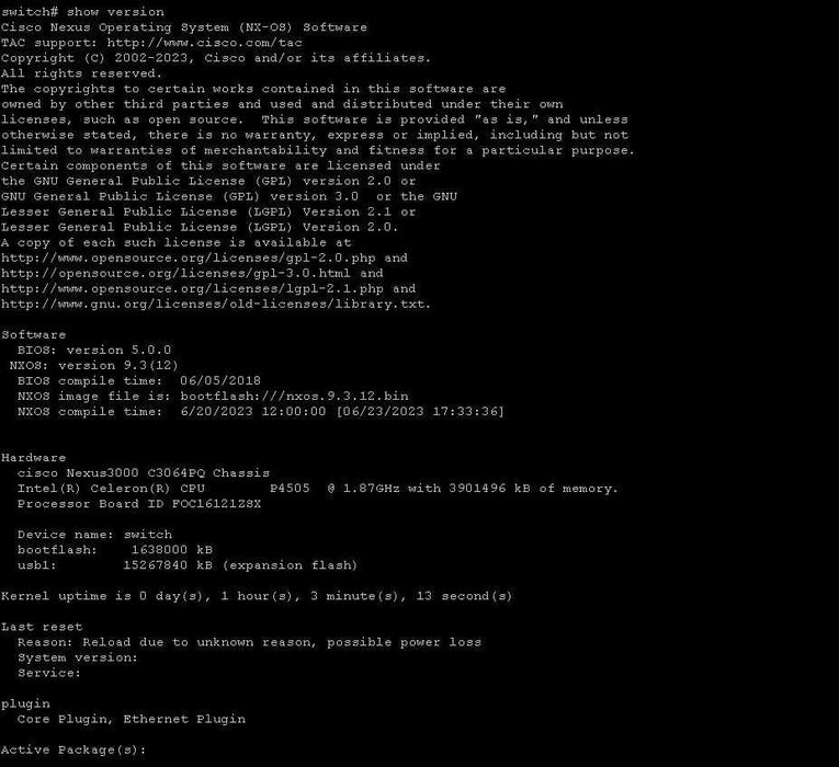 Cisco Nexus 3064PQ-10GX 48x10GE 4x40GE Enterprise