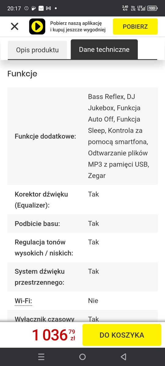 Sprzedam wieżę panasonic
