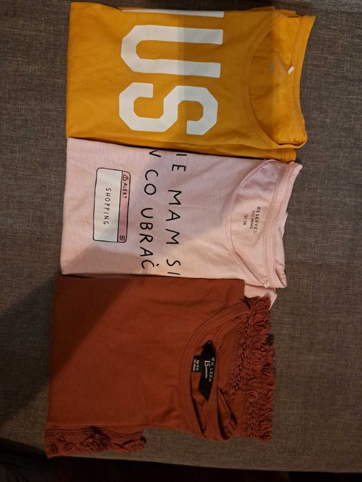 T-shirty 3 szt, brąz, żółta, nie mam się w co ubrać, 152 cm, Reserved