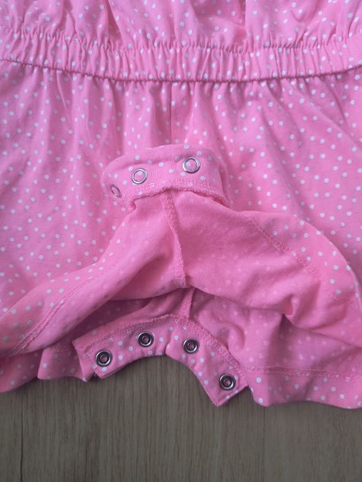 Kombinezon letni dla dziewczynki różowy w białe kropki 98 Primark