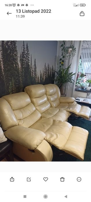 Kanapa skórzana z funkcją Relax.