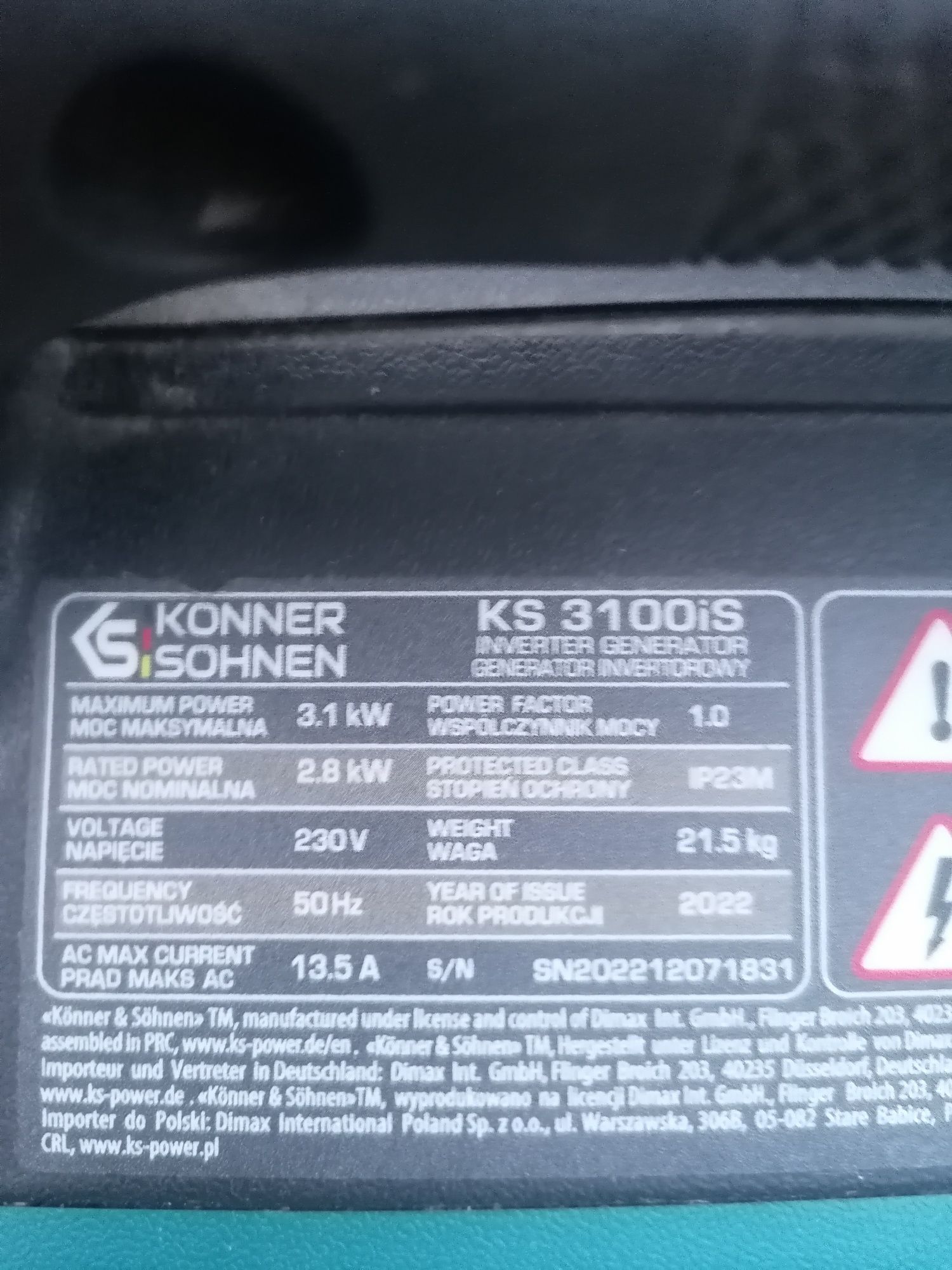 Продам инверторный генератор K&S 2.8~3.2Квт