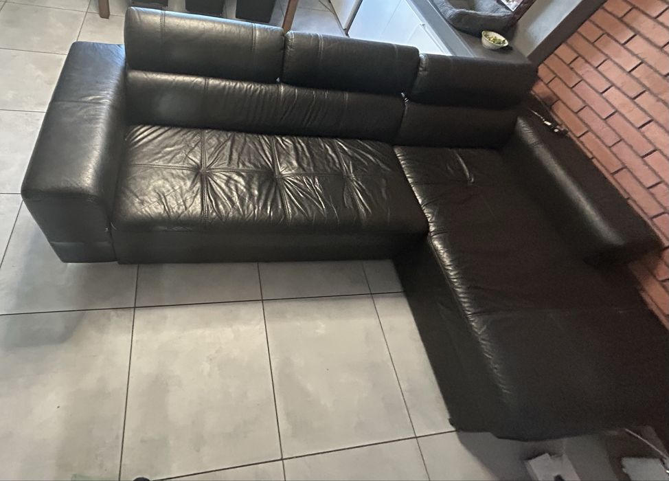 Narożnik z prawdziwej skóry. Bydgoskie Meble