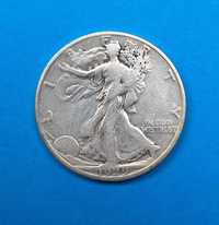 USA 1/2 dolara Walking Liberty 1929 D, dobry stan, srebro 0,900